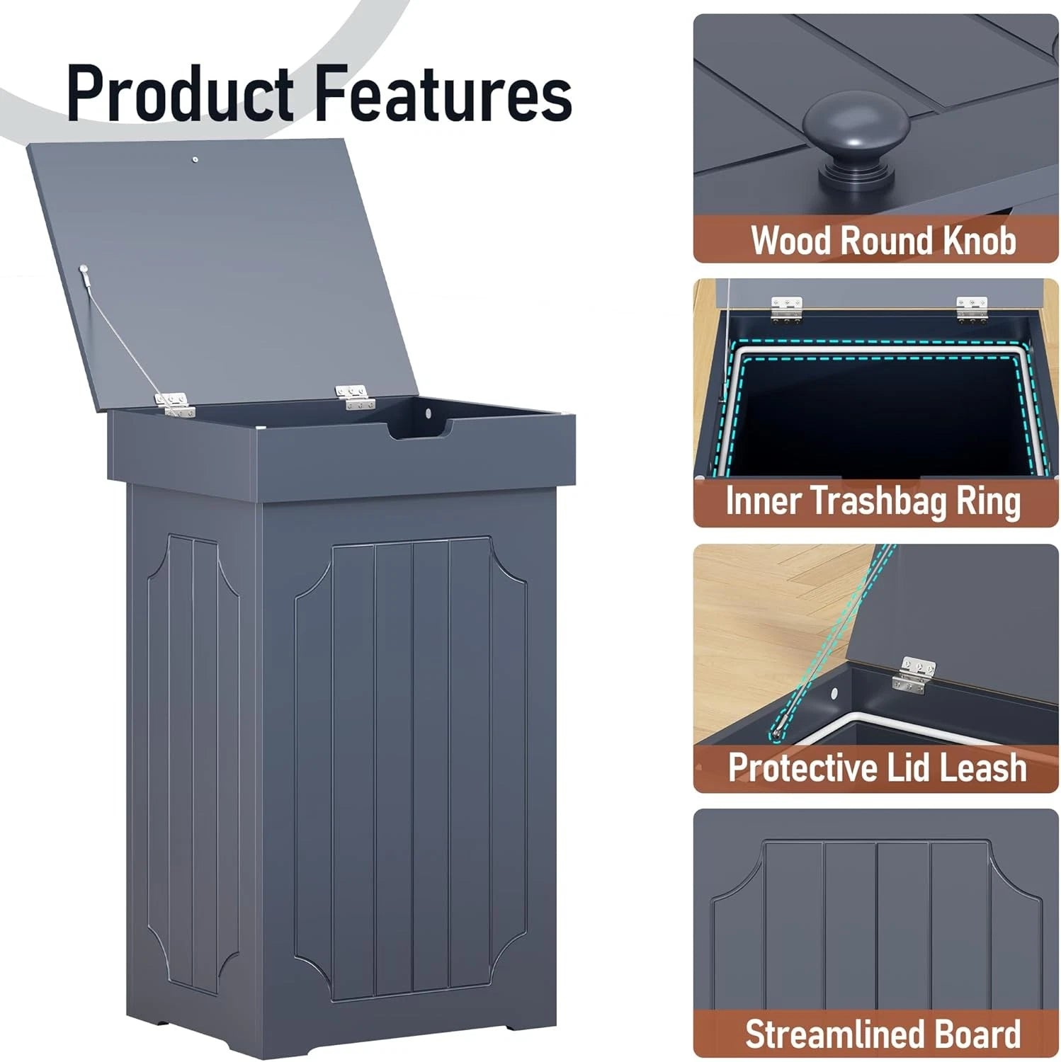 household trash can cabinet, 13-gallon kitchen trash can 07FC0E-D4 - KOEEK