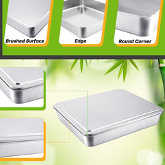 new Tioncy Stainless Steel Cake Pan with Lid 13 Inch/ 10.5 9.4 Inch, Silver TIONCY - KOEEK