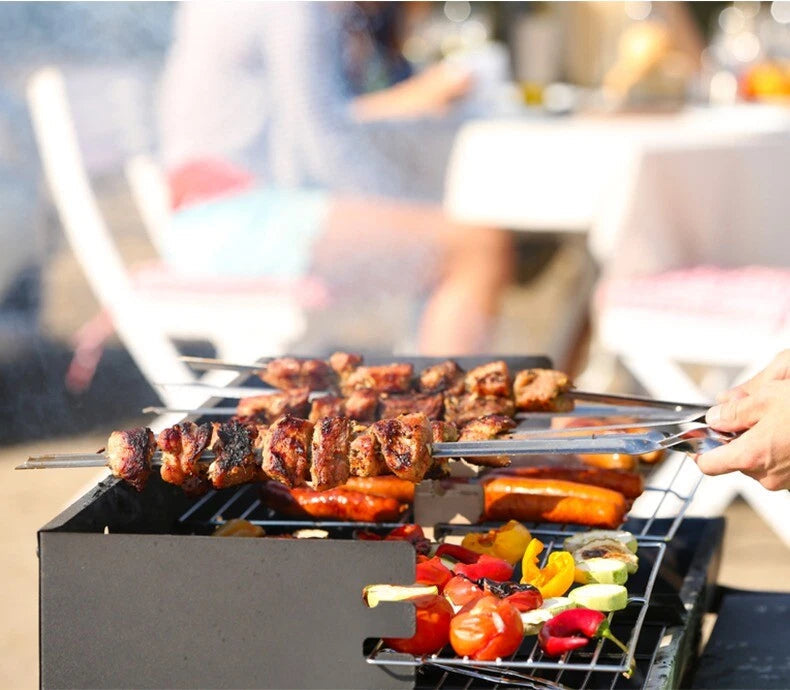 5pcs Barbecue Skewer titanium Flat Grilling Skewers BBQ Needle Stick Barbecue 07FC0E-D4 - KOEEK