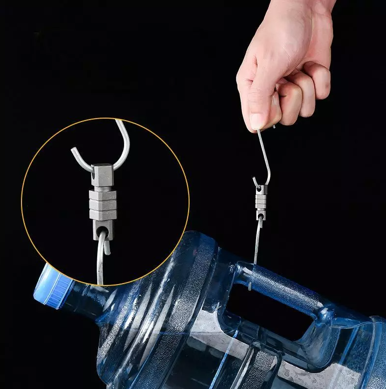 Titanium Alloy Quick Release Swivel Keychain EDC Tool Buckle with Double Keyring 07FC0E-D4 - KOEEK