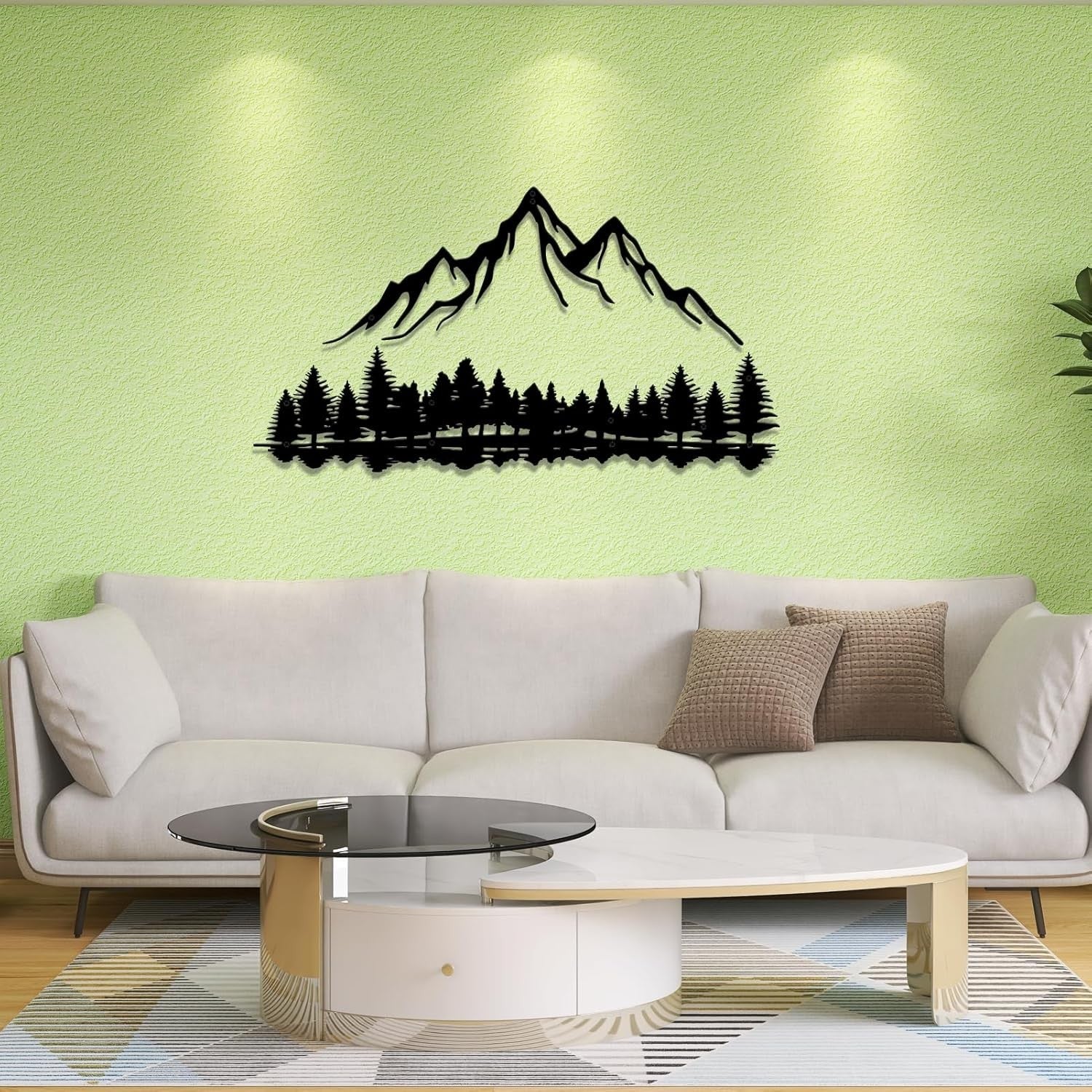 new DUOOLN Mountain View Metal Wall 39.4L" x 21.6W", Black -B 07FC0E-D4 - KOEEK