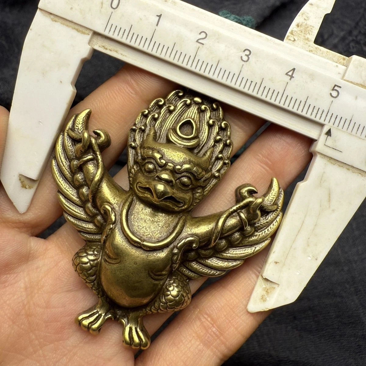 Tibetan Collectible Brass Garuda Bird Pendant Handmade Amulet Necklace 07FC0E-D4 - KOEEK