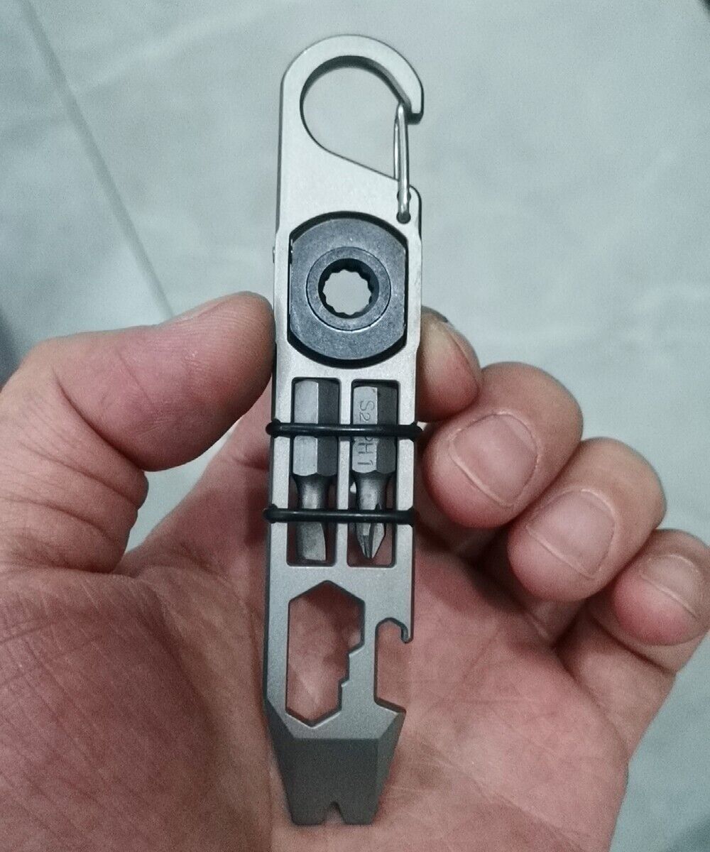 Titanium Alloy Multi-function Crowbar Pocket Pry Bar EDC Tool Opener Screwdriver 07FC0E-D4 - KOEEK