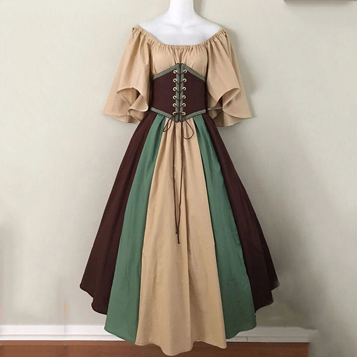 Women Medieval Retro Renaissance Dress Costume Party Slim Dress Gowns Clothes 07FC0E-D4 - KOEEK