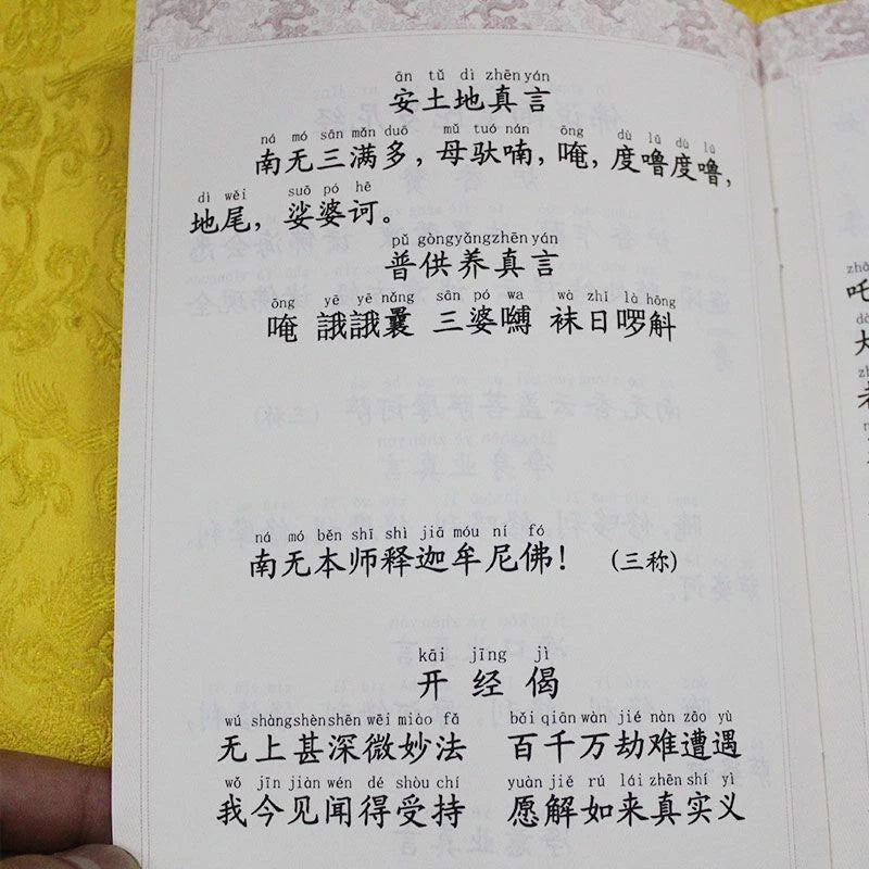 Buddha's Teaching on Rain Jewel Dharani Large Print Pinyin Buddhist Textbook 07FC0E-D4 - KOEEK