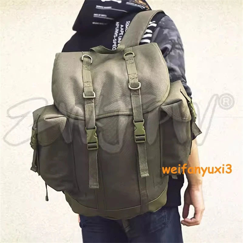 German Army Mountain Rucksack Canvas Green Bag Backpack Pouch Outdoor Packsack 07FC0E-D4 - KOEEK