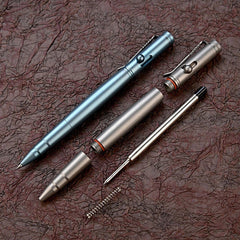 TC4 Titanium Bolt Action Ballpoint Pen EDC Pocket Pen Office Stationery Outdoor 07FC0E-D4 - KOEEK