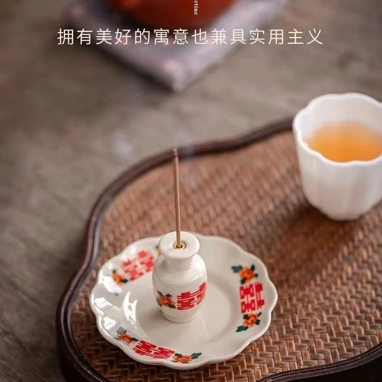 Stick Incense Holder Set Home Incense Burner Gift Chinese Style 07FC0E-D4 - KOEEK