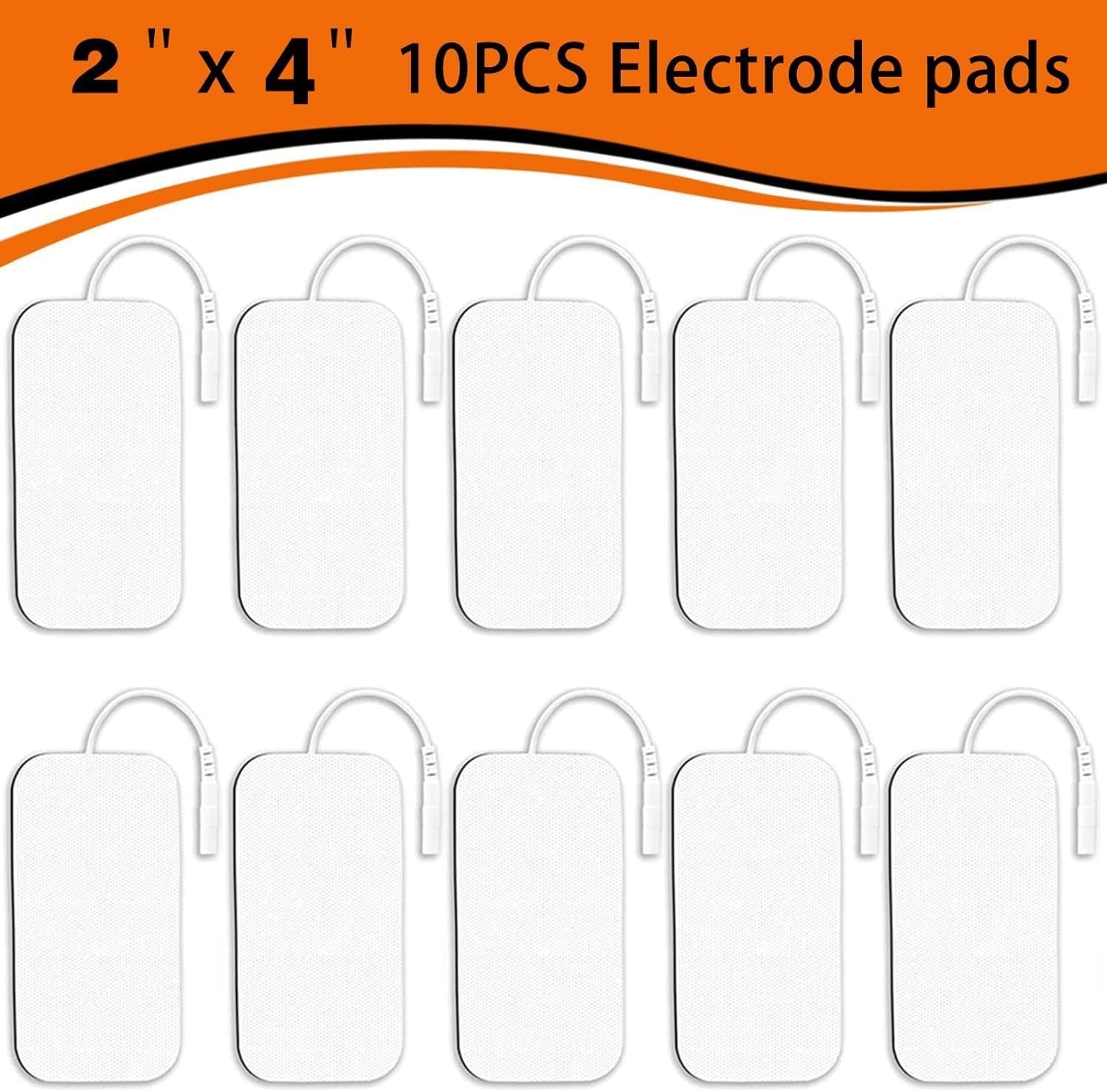 new 10PCS TENS Unit Replacement Pads 2x4, Reusable Electrodes for Muscle White 07FC0E-D4 - KOEEK