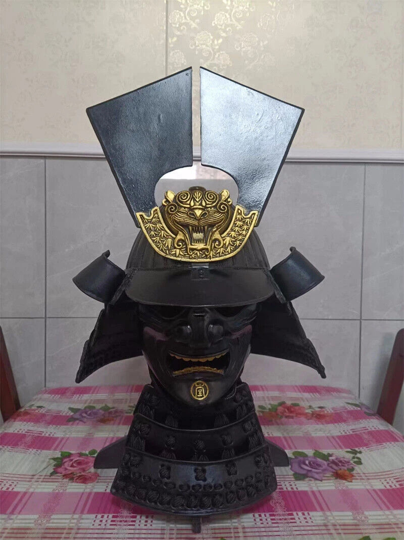 Japanese Samurai 1/1 Wearable Armor Helmet Warrior Full Face Mask Unisex Cosplay 07FC0E-D4 - KOEEK