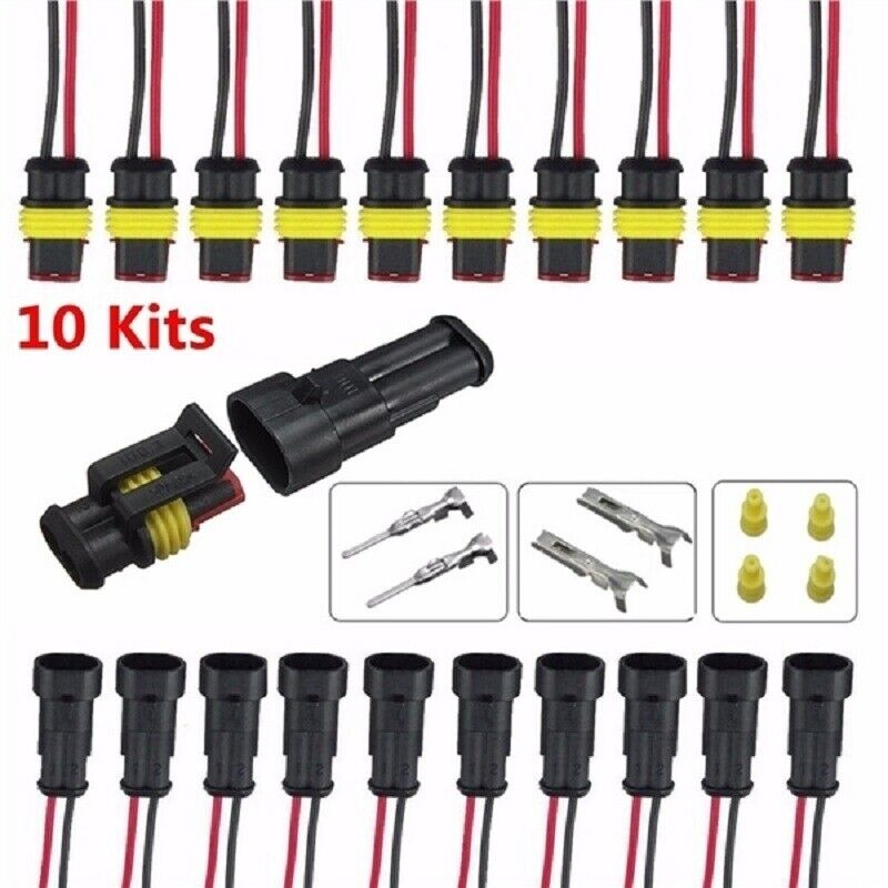 new 10pcs Connectors Heat Shrink Terminal Kit Waterproof Connector Kit koeek - KOEEK