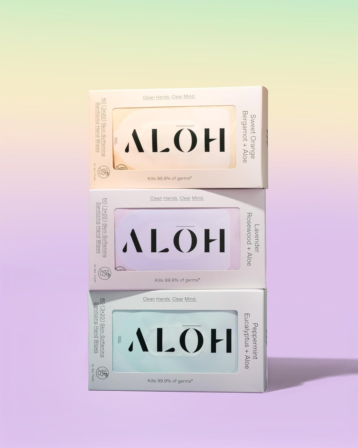new ALŌH Sweet Orange Bergamot 3 pack 20ct Wipes (60 wipes) 07FC0E-D4 - KOEEK