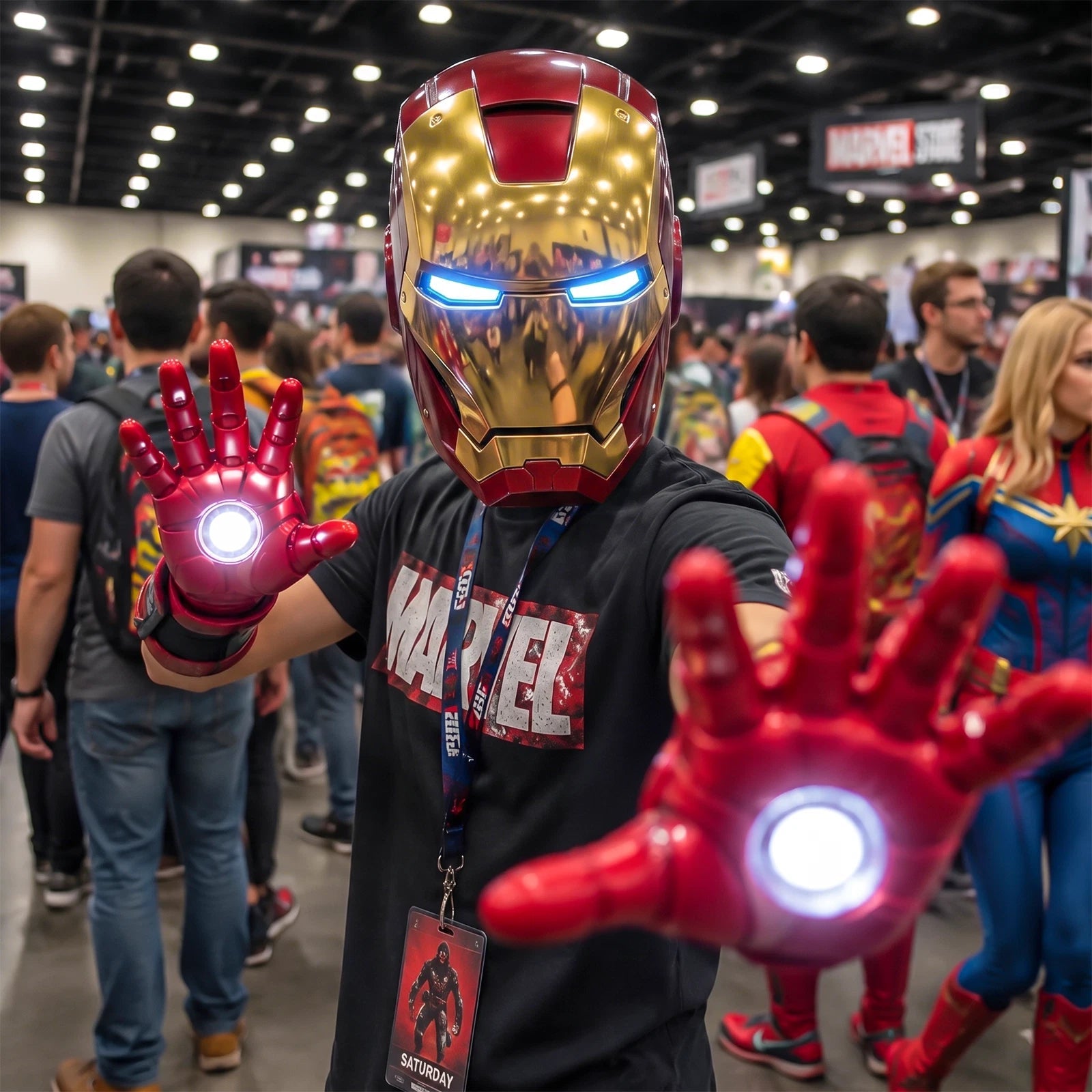 Iron Man MK5 Helmet 1:1 Wearable Voice Remote Touch Control LED Cosplay 07FC0E-D4 - KOEEK