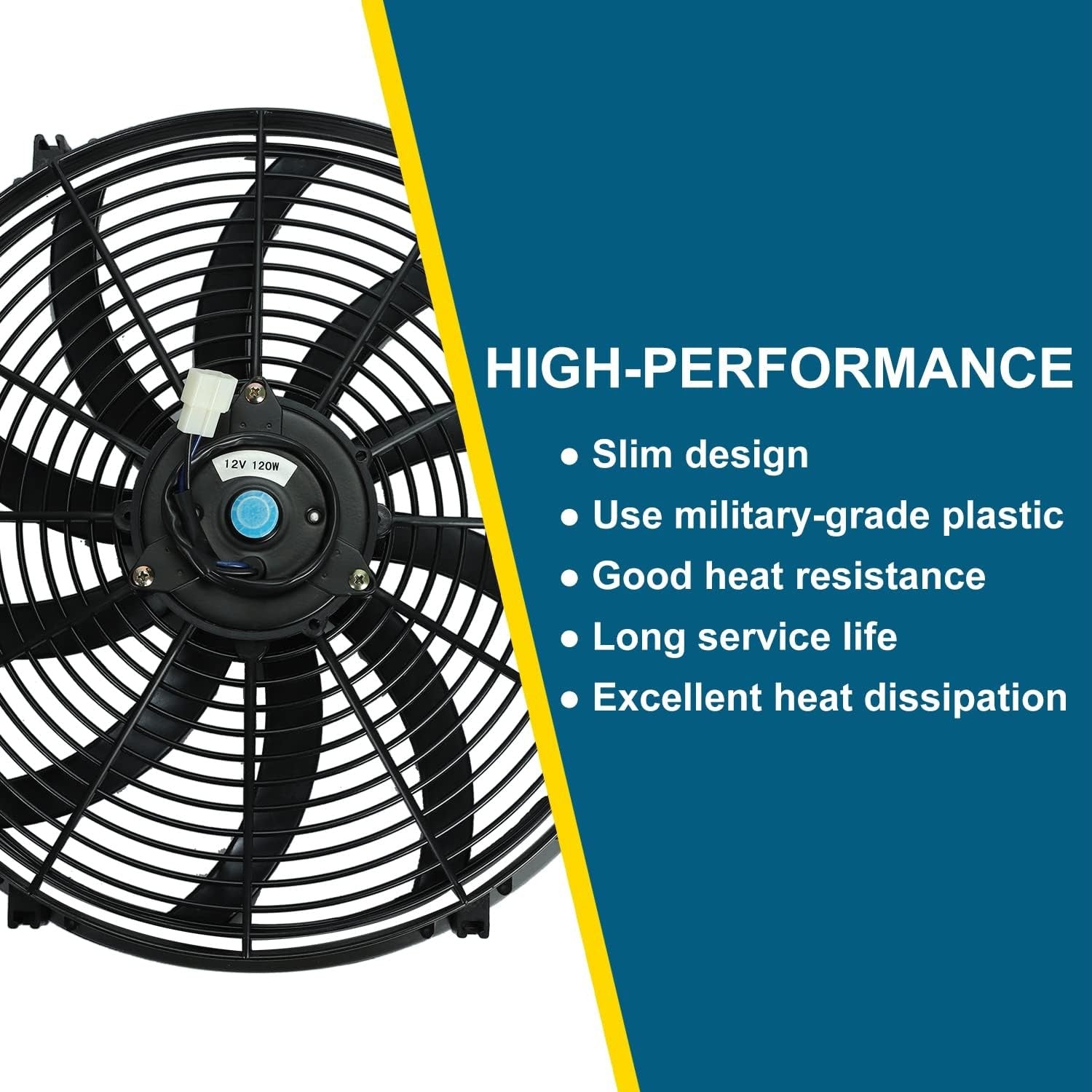 new 16" inch Universal Slim Fan Push Pull Electric Radiator 16 Inch, Black 07FC0E-D4 - KOEEK