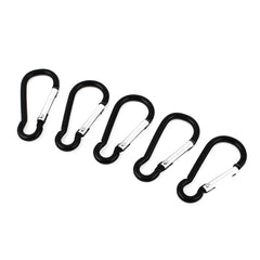 5 Pieces 5 x 2.3cm Black Aluminum Carabiner Calabash Shape Snap Key Chain Belt 07FC0E-D4 - KOEEK