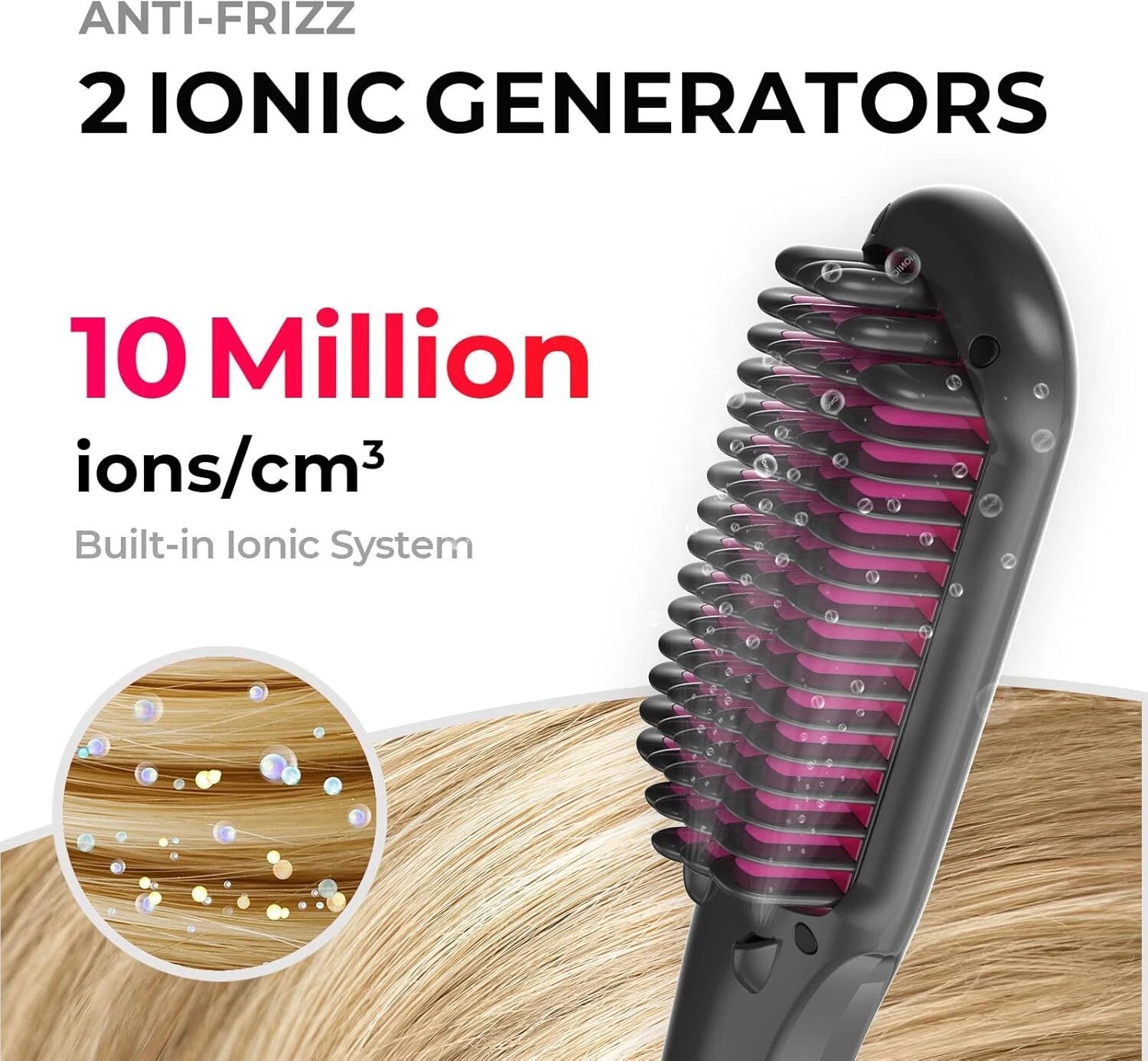 Hair Straightening Brush  Women's One Step Straightener, 16 Temperature Settings 07FC0E-D4 - KOEEK