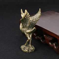 Solid Brass Crane Figurine Small Statue Home Ornament Figurines Animal Gifts Toy 07FC0E-D4 - KOEEK