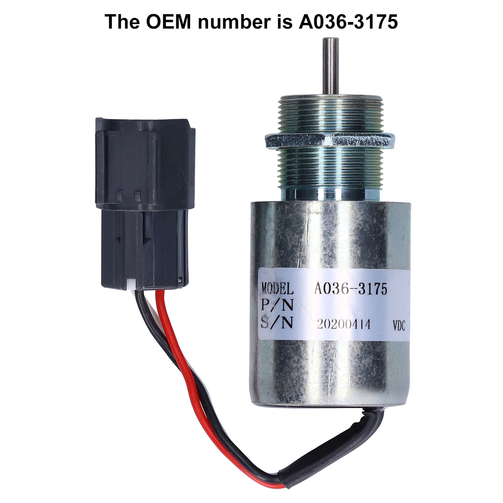 new 12V Solenoid Valve Fuel Shut Off Steel Excavator Parts A036‑3175 For koeek - KOEEK