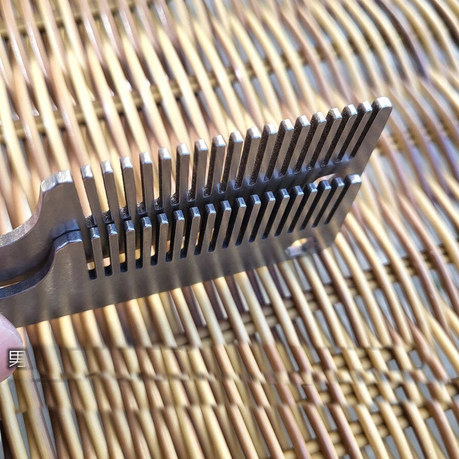 EDC Titanium Alloy Multifunction Tool Men Comb Hair And Beard Pocket Tools Gift 07FC0E-D4 - KOEEK