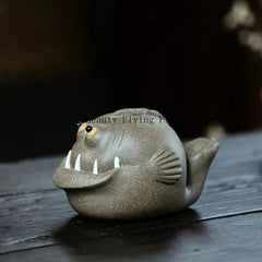 Creative Shark Model Statue Decoration Yixing Purple Clay Tea Pet Crafts 07FC0E-D4 - KOEEK