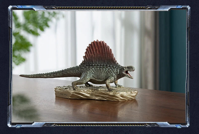 TONGSHIFU 1/20 Dimetrodon Model Brass Dinosaur Pelycosauria Statue Display Gift 07FC0E-D4 - KOEEK