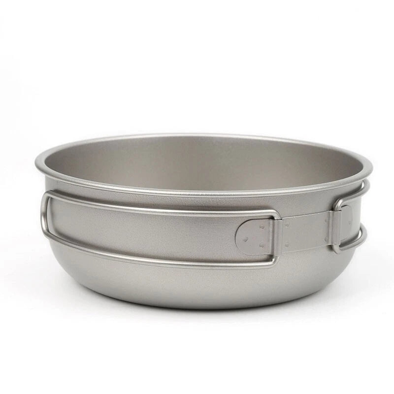 Pure Titanium Foldable Bowl Portable Camping Travel Tableware Scalded Frying Pan 07FC0E-D4 - KOEEK