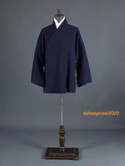 Chinese Style Taoist Costume Diagonal Collar Robe Cotton Linen Kung Fu Outfit 07FC0E-D4 - KOEEK