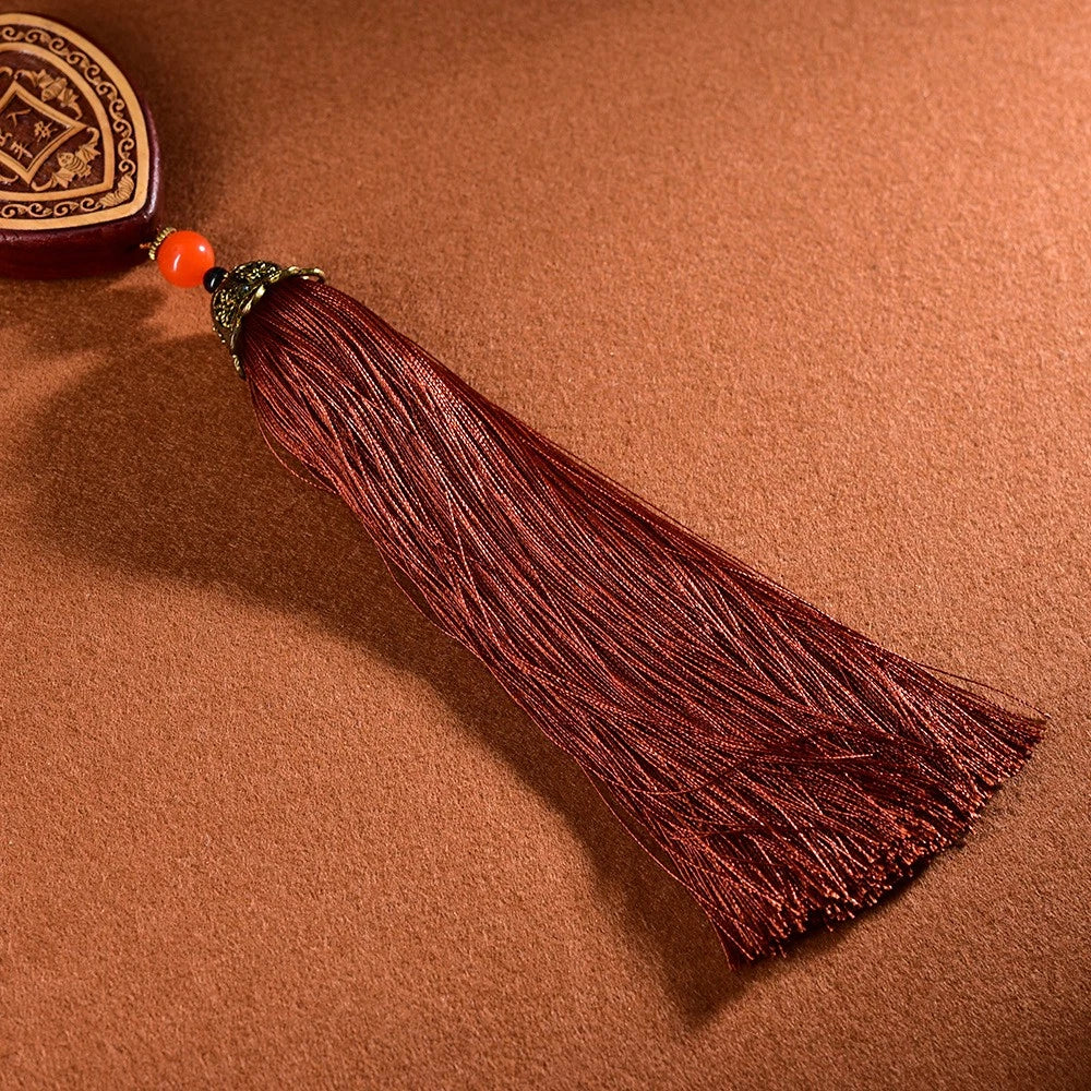 Boxwood Carved Tathagata Buddha Car Hanging Ornament Woodcraft Pendant 07FC0E-D4 - KOEEK