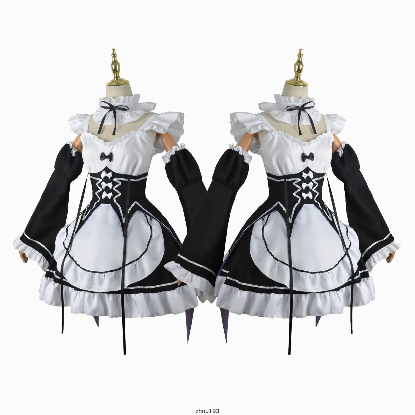 Re Zero Rem Ram Anime Women Outfit Hallowmas Party Cosplay Costume Dress Suit 07FC0E-D4 - KOEEK
