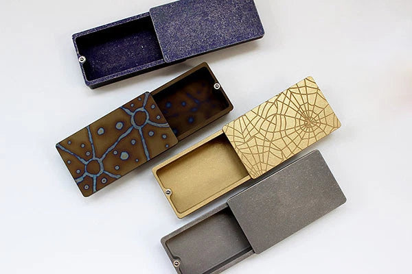 Titanium/Brass EDC Sealing Storage Case Pill Box Holder Container Travel Camping 07FC0E-D4 - KOEEK