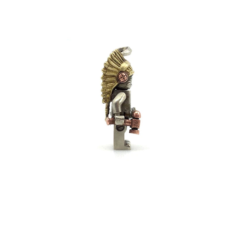 White Brass Copper Chief Key Ring Bead Paracord Knife Bead Pendant Lanyard Bead 07FC0E-D4 - KOEEK