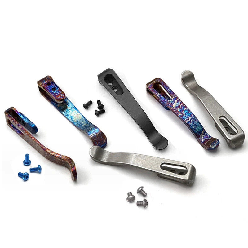 TC4 Titanium Deep Carry Back Clip Pocket Clip For Rick Hinderer XM18 XM24 Knifes 07FC0E-D4 - KOEEK