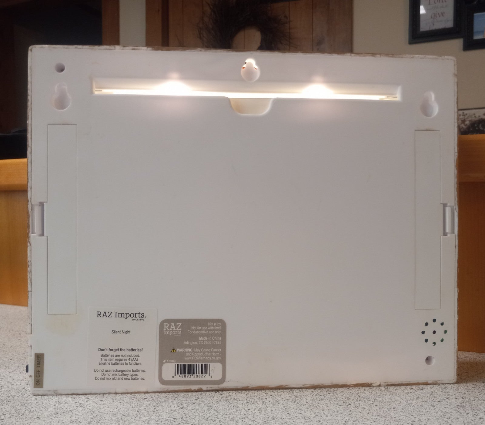 Christmas Musical Silent Night Lighted Water Picture Frame RAZ Imports 10" RAZ IMPORTS - KOEEK