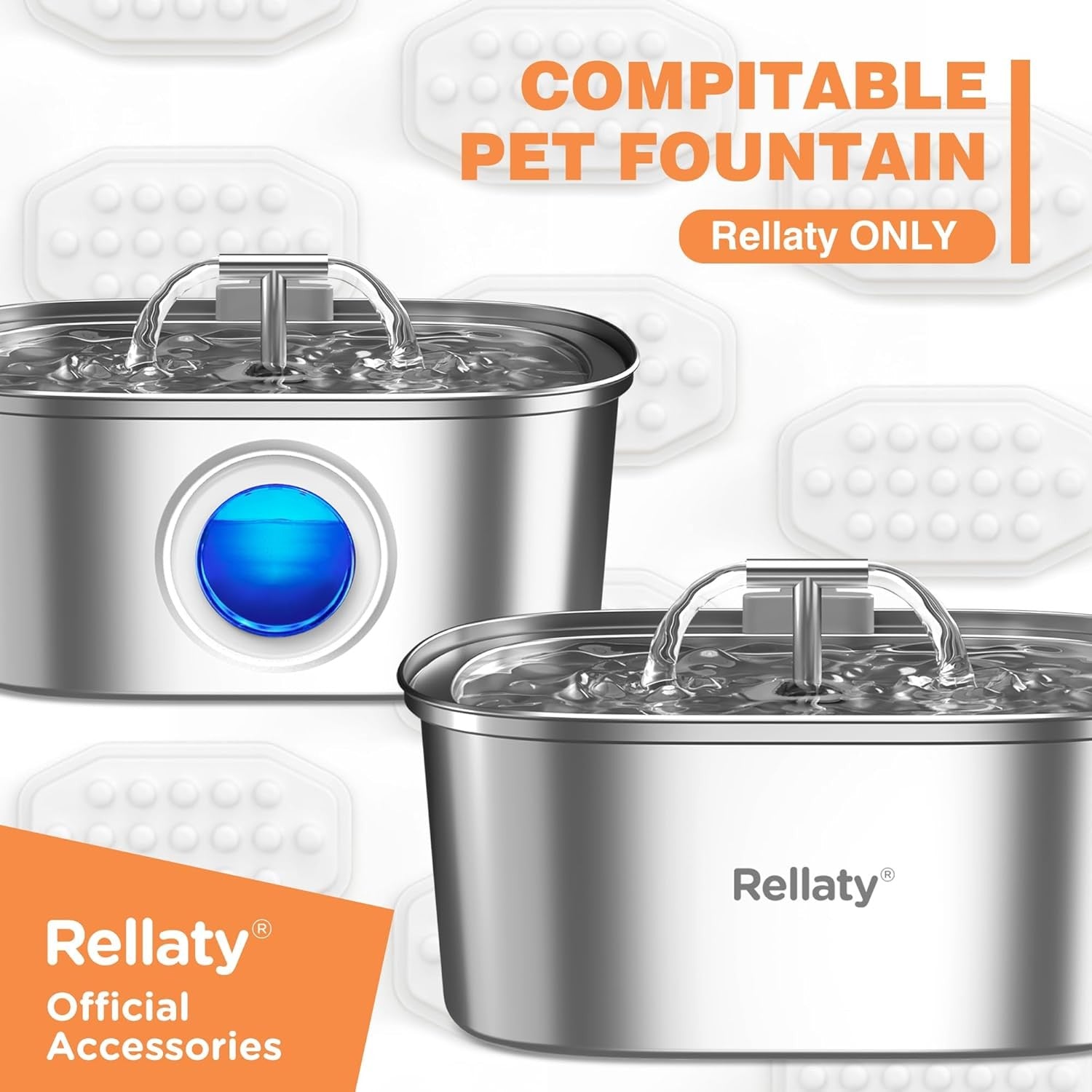 new Official Cat Water Fountain Filters Replacement & Pre-Filter 4*4*3.5, White 07FC0E-D4 - KOEEK