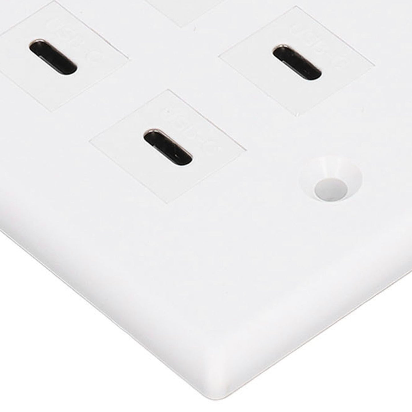 new 6 Port USB Type C Outlet Plug White USB Wall Plate With 6 Port USB C Socket koeek - KOEEK