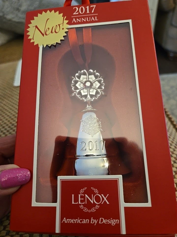 2017 Lenox Silver Musical Bell Snowflake Christmas Tree Ornament 870937 LENOX - KOEEK