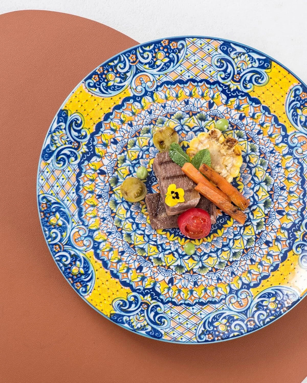 Dinner Plate Set, Ceramic Colorful Dinner Plates for Kitchen and Dining Room 07FC0E-D4 - KOEEK