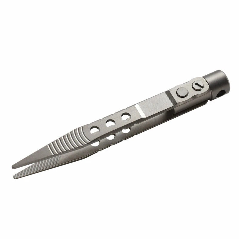Titanium Alloy Tweezers Anti-static Corrosion Resistance Pocket Clamp EDC Tool 07FC0E-D4 - KOEEK
