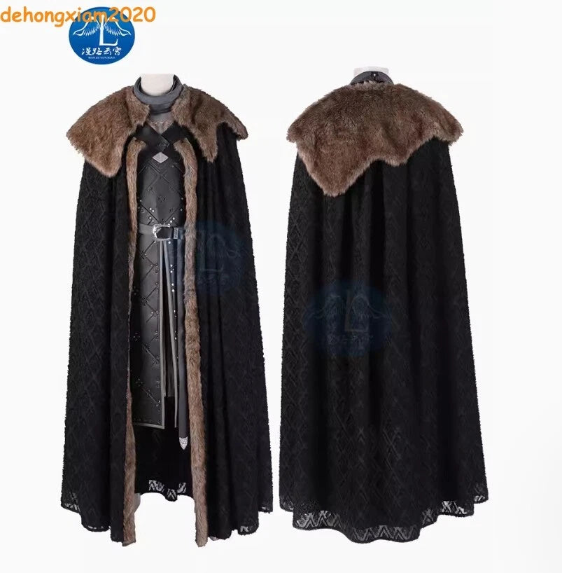Game of Thrones Season 8 Jon Costume Cosplay Snow Suit Cloak Outfit 07FC0E-D4 - KOEEK