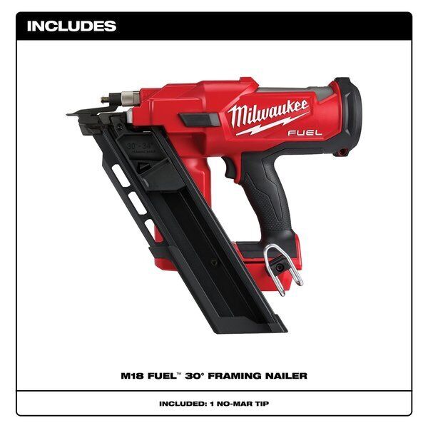 ny Milwaukee Tool 2745-20 M18 Brændstof 30-graders rammesømpistol (kun værktøj)