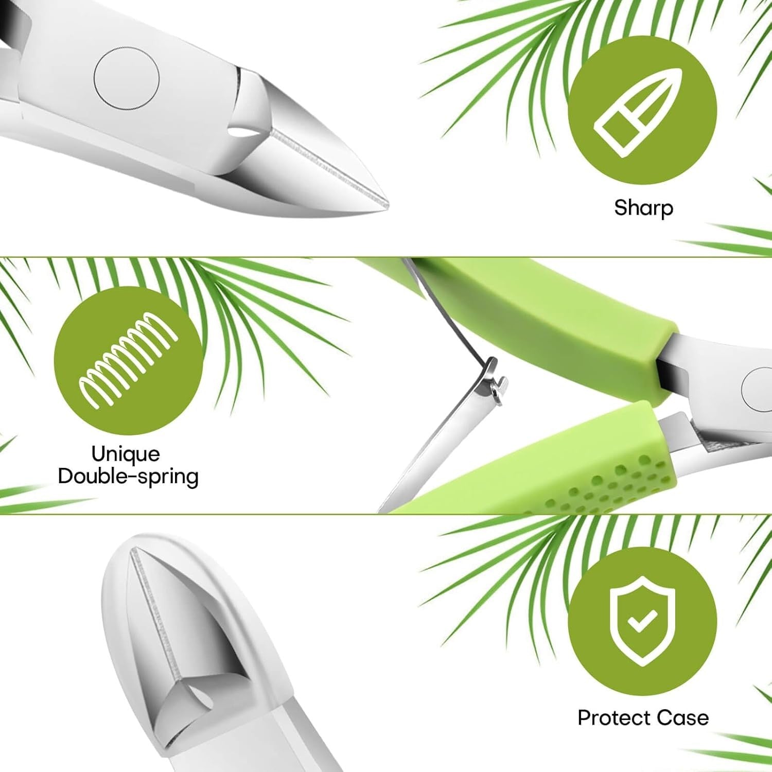 new Cuticle Trimmer, Professional Nail Cutter, Stainless Steel Green