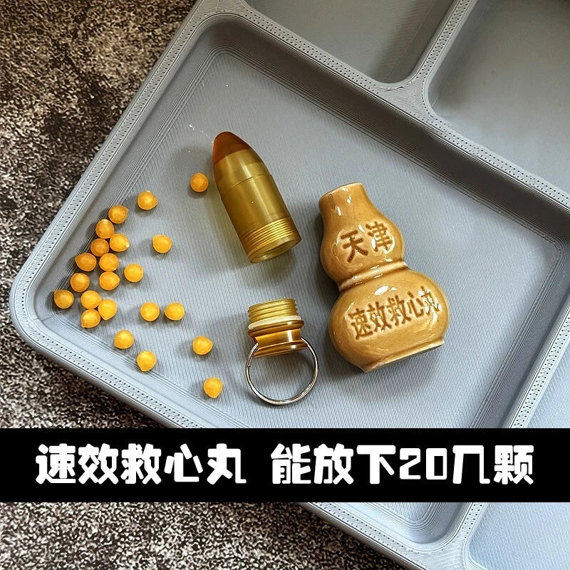 PEI Titanium Waterproof Pill Holder Case Organizer Container keychain EDC Gift 07FC0E-D4 - KOEEK
