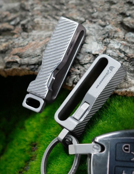 Titanium Alloy Belt Buckle EDC Portable Men‘s Belt Clip  Waist Hang Keychain 07FC0E-D4 - KOEEK