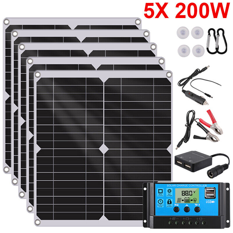 ny 4000W 400W Watt Fleksibelt Solpanel 12V Mono Home RV Rooftop Camping Off-Grid