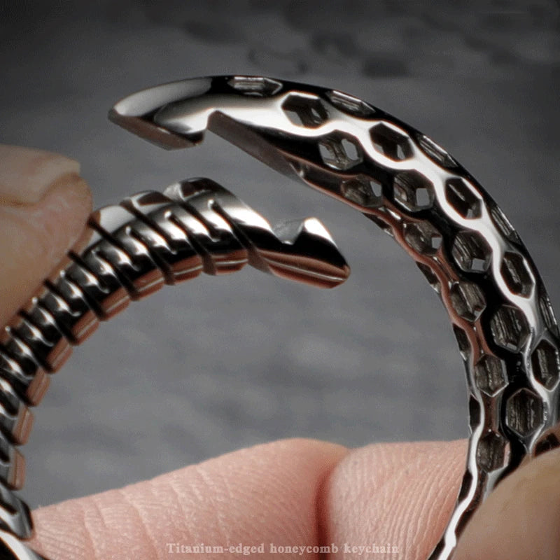TC4 CNC Hollow-out Design Keychain Carabiner Ring Belt Waist Hanging Buckle EDC 07FC0E-D4 - KOEEK