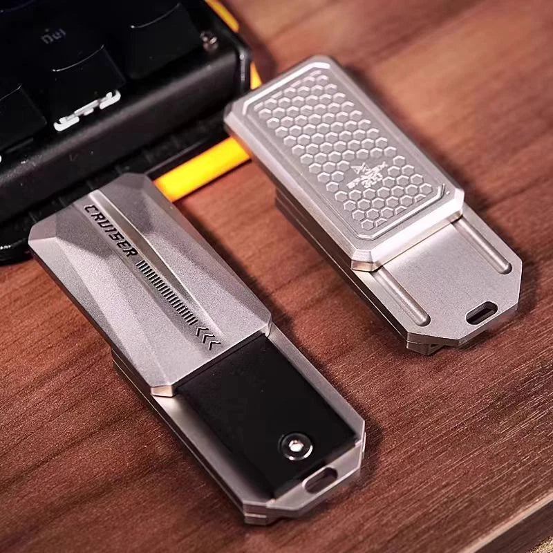 Mechanical Card-pushing Slider Stainless Steel Fidget Spinner Men EDC Toys Gift 07FC0E-D4 - KOEEK