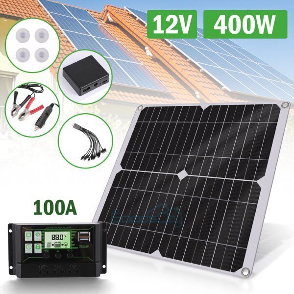 ny 4000W 400W Watt Fleksibelt Solpanel 12V Mono Home RV Rooftop Camping Off-Grid