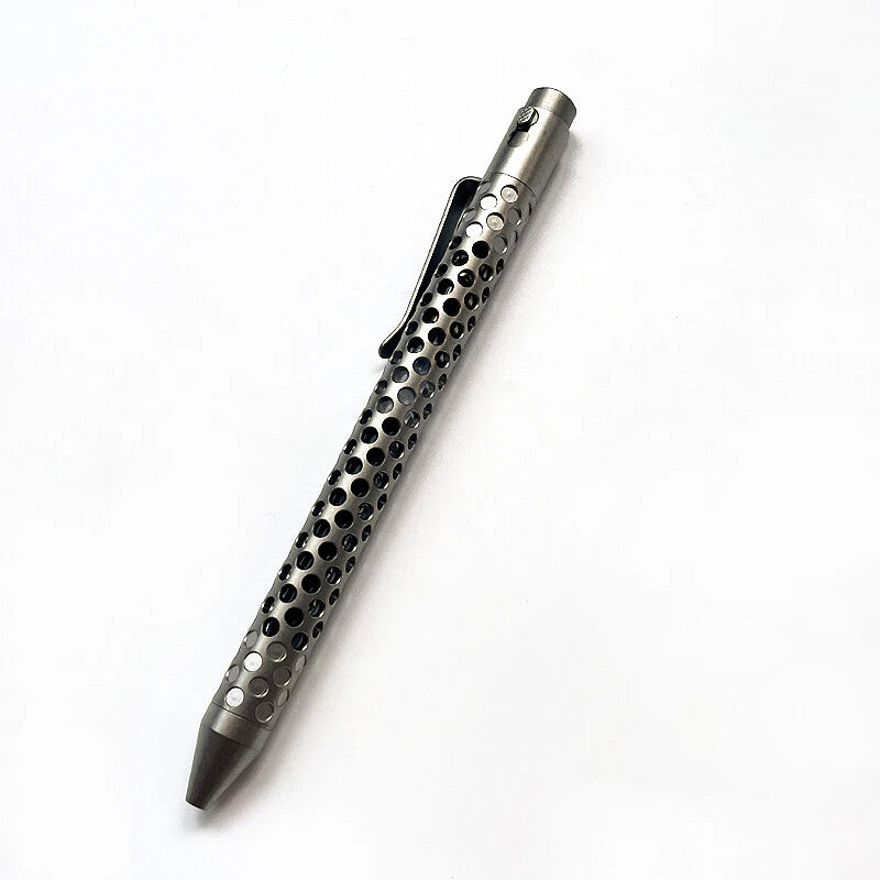 Titanium Alloy EDC Writing Pocket Pen Ballpoint Pen Hollow Signature Pen Gift 07FC0E-D4 - KOEEK