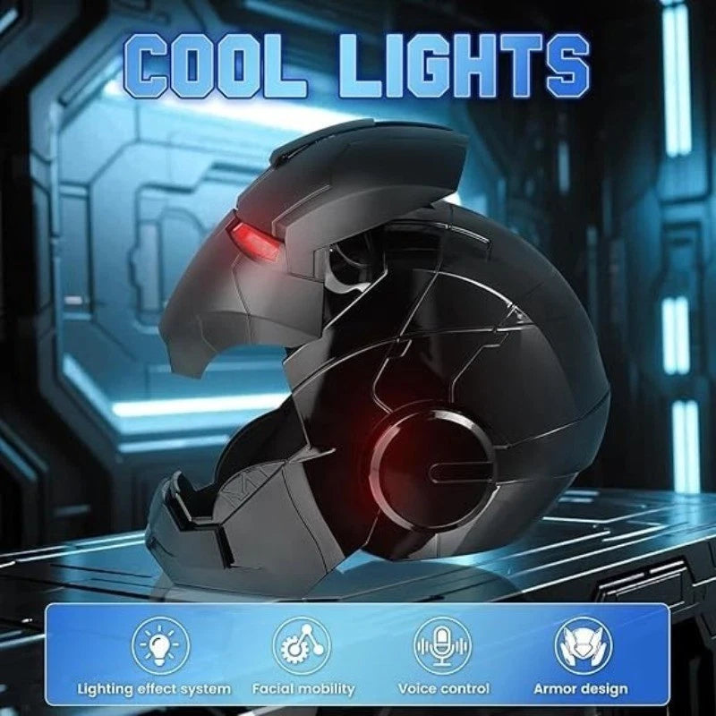 Iron Man MK5 Black 1:1 Helmet Wearable Voice-control Open&Close Cosplay Mask 07FC0E-D4 - KOEEK
