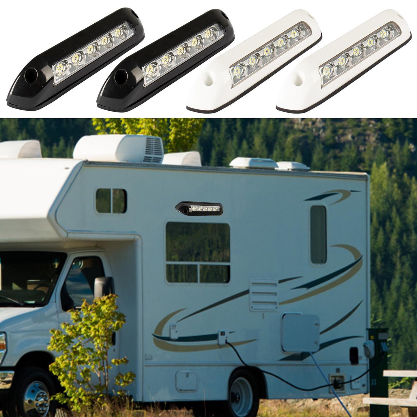 new RV Exterior LED Porch Light 12V Wall Lamps For Motorhome Camper Boats Trucks koeek - KOEEK